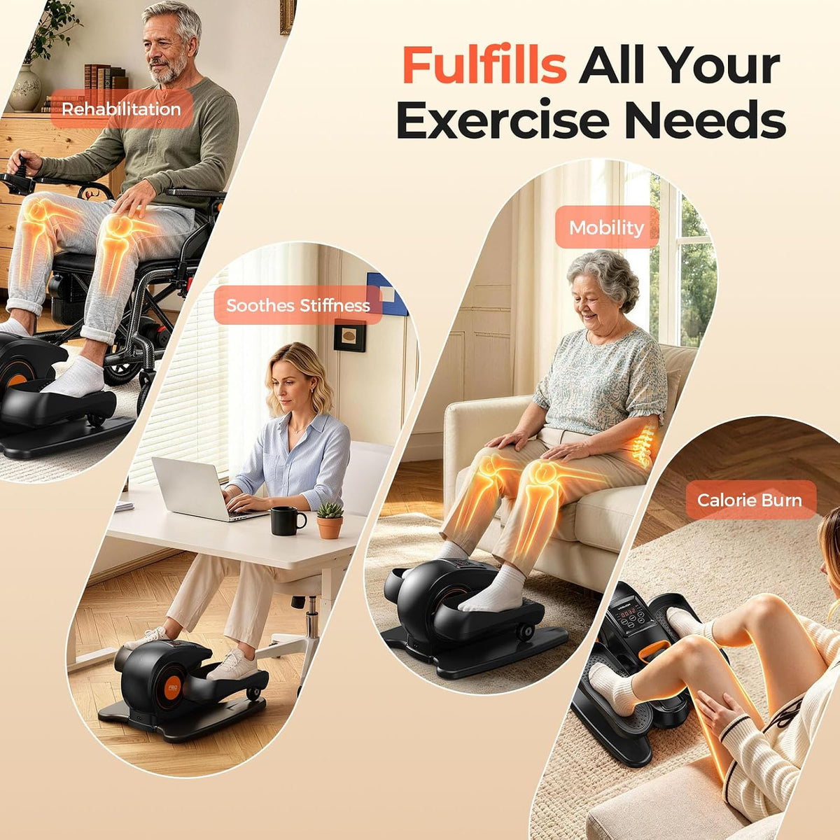 ( shf 33 ) YOSUDA Under Desk Elliptical Machine, Seated Pedal Exerciser for Seniors