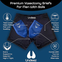 ( shf 13 ) Undeez Vasectomy Underwear - Comes With 2-Custom Fit Ice Packs and Snug Boxer Briefs For Testicular