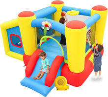 ( shf 33 ) WELLFUNTIME Inflatable Bounce House with Blower, Jumping Castle Slide