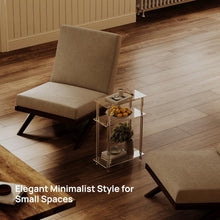 ( shf L ) HMYHUM Acrylic Narrow Side Table for Small Spaces