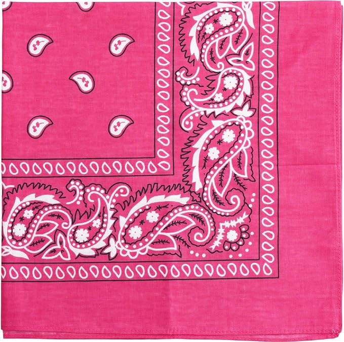 Bandana Multi-Purpose 100% Cotton Headbands for Women, 22 inch Paisley Cowboy Bandanas for Men
