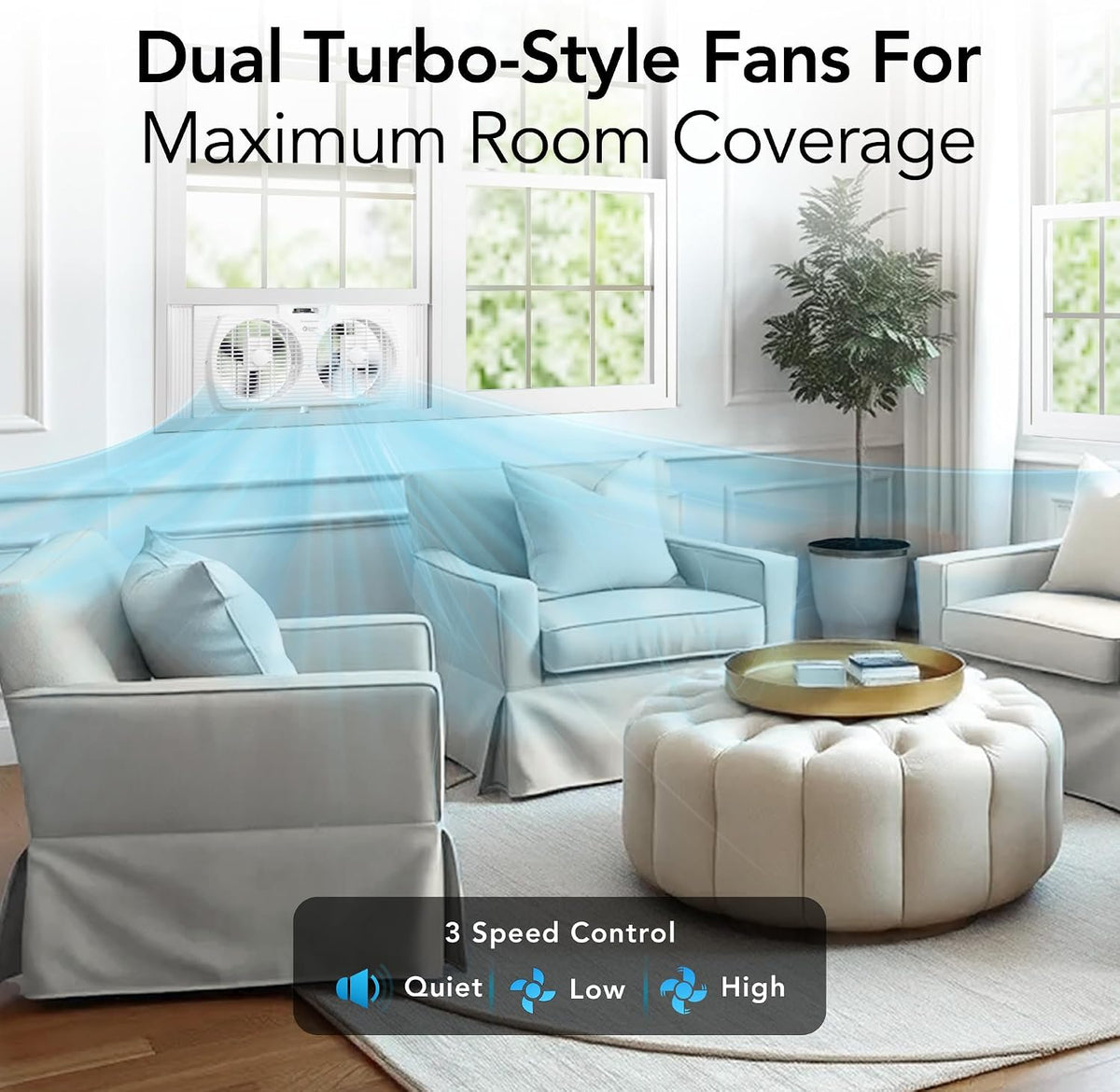 ( shf 33 ) Comfort Zone Reversible Twin Window Fan