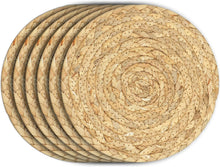 ( shf 7 ) Boho Trivets for Hot Dishes, Pots and Pans, Farmhouse Water Hyacinth Hot Pads 12 Inch