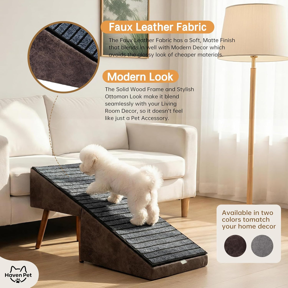 ( Shf L )  Ziluce Foldable Dog ramp for Couch, Non-Slip Wooden Pet ramp