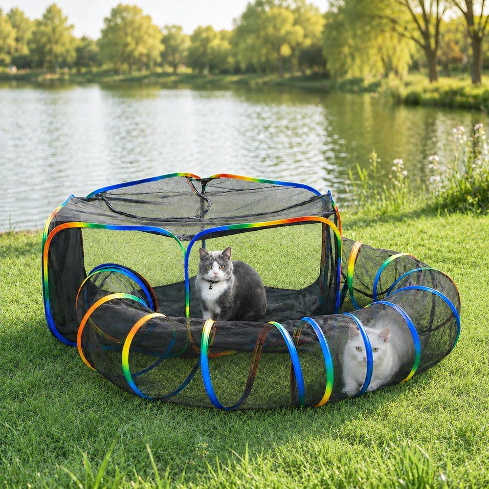 ( shf 26 ) LUCKITTY Portable Cat Enclosure - 2-in-1 Outdoor