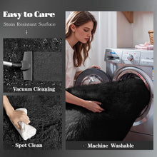 8x10 ft Black fuzzy plush living room rugs