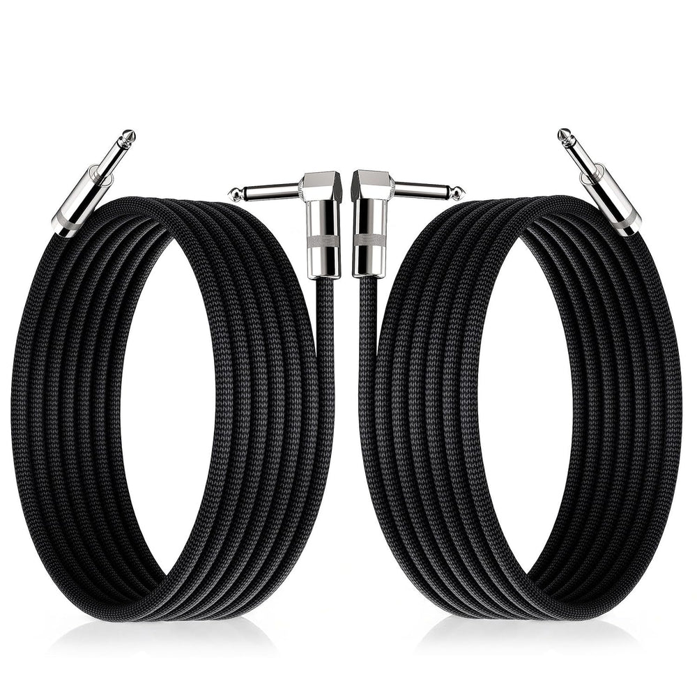 ( shf 27 )  Guitar Cable 10ft, 2-Pack, TS 1/4 Quarter Inch Cords Braided