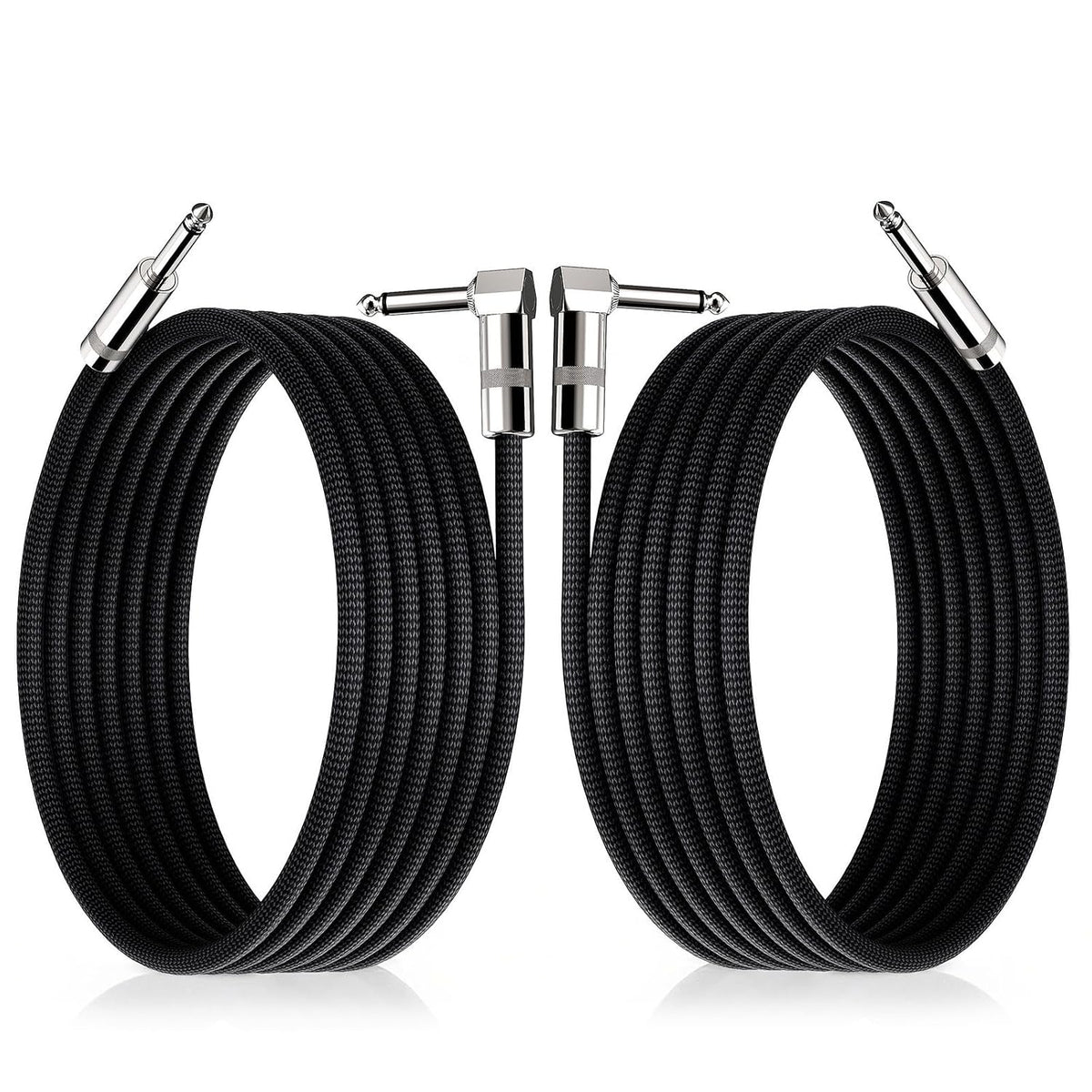 ( shf 27 )  Guitar Cable 10ft, 2-Pack, TS 1/4 Quarter Inch Cords Braided