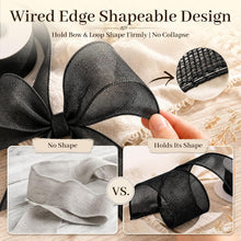 ( shf 24 )  VGOODALL Burlap Wired Ribbon, 2 Inch x 12 Yard
