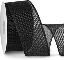 ( shf 24 )  VGOODALL Burlap Wired Ribbon, 2 Inch x 12 Yard