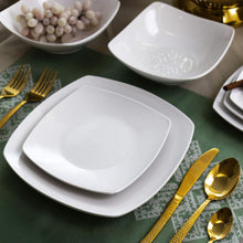 ( shf 6 ) Elama White Porcelain Dish Dinnerware Set, 18 Piece