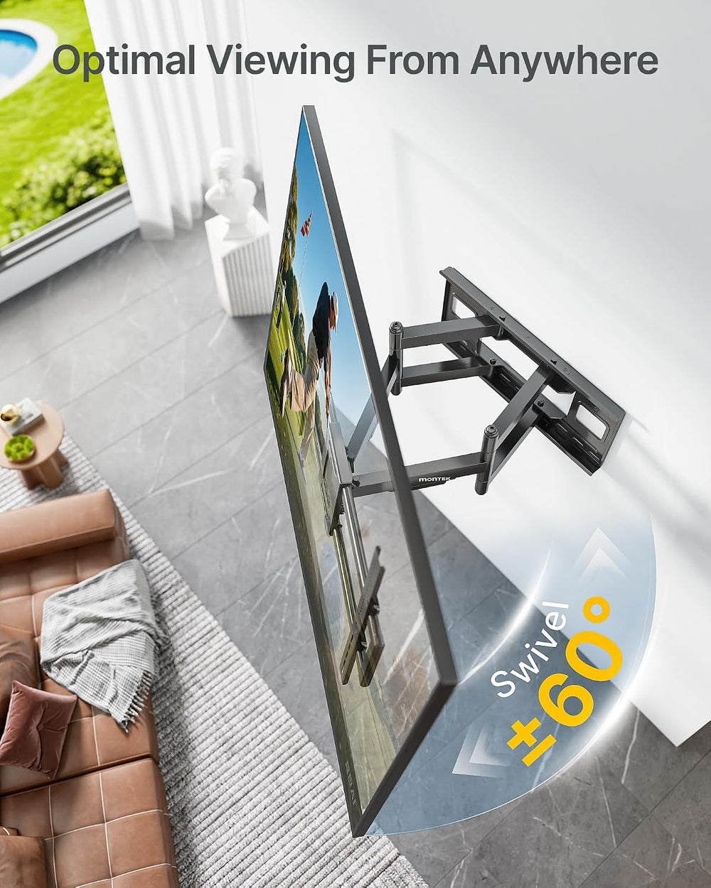 ( shf 34 ) MonTEK Heavy Duty Full Motion TV Wall Mount