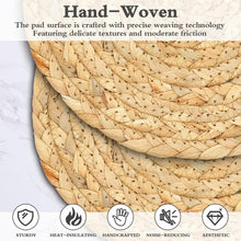 ( shf 7 ) Boho Trivets for Hot Dishes, Pots and Pans, Farmhouse Water Hyacinth Hot Pads 12 Inch