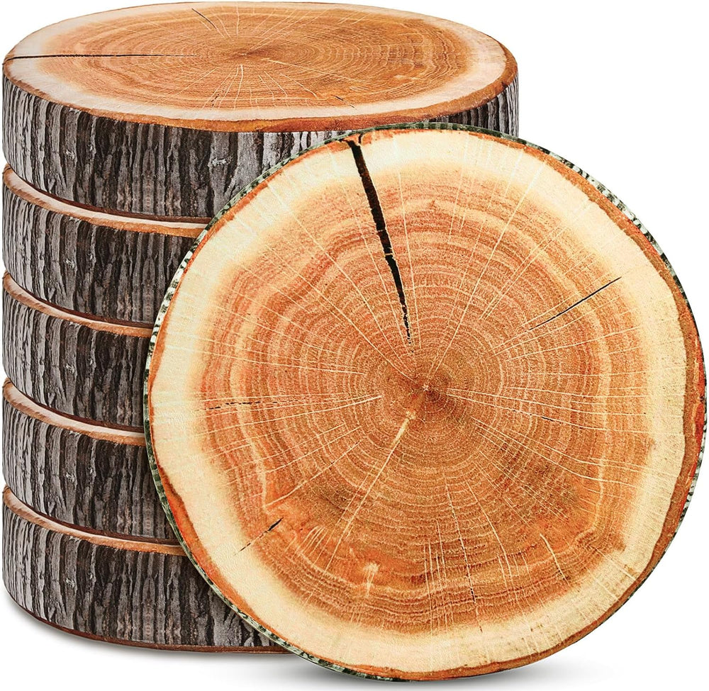 Round Throw Pillow Wood Decorative Soft Circle Seating Tree Stump Pillow Floor Cushion Natural Wood Cushion 3D Digital Printing Forest Decor for Bedroom Living Room (Realistic)