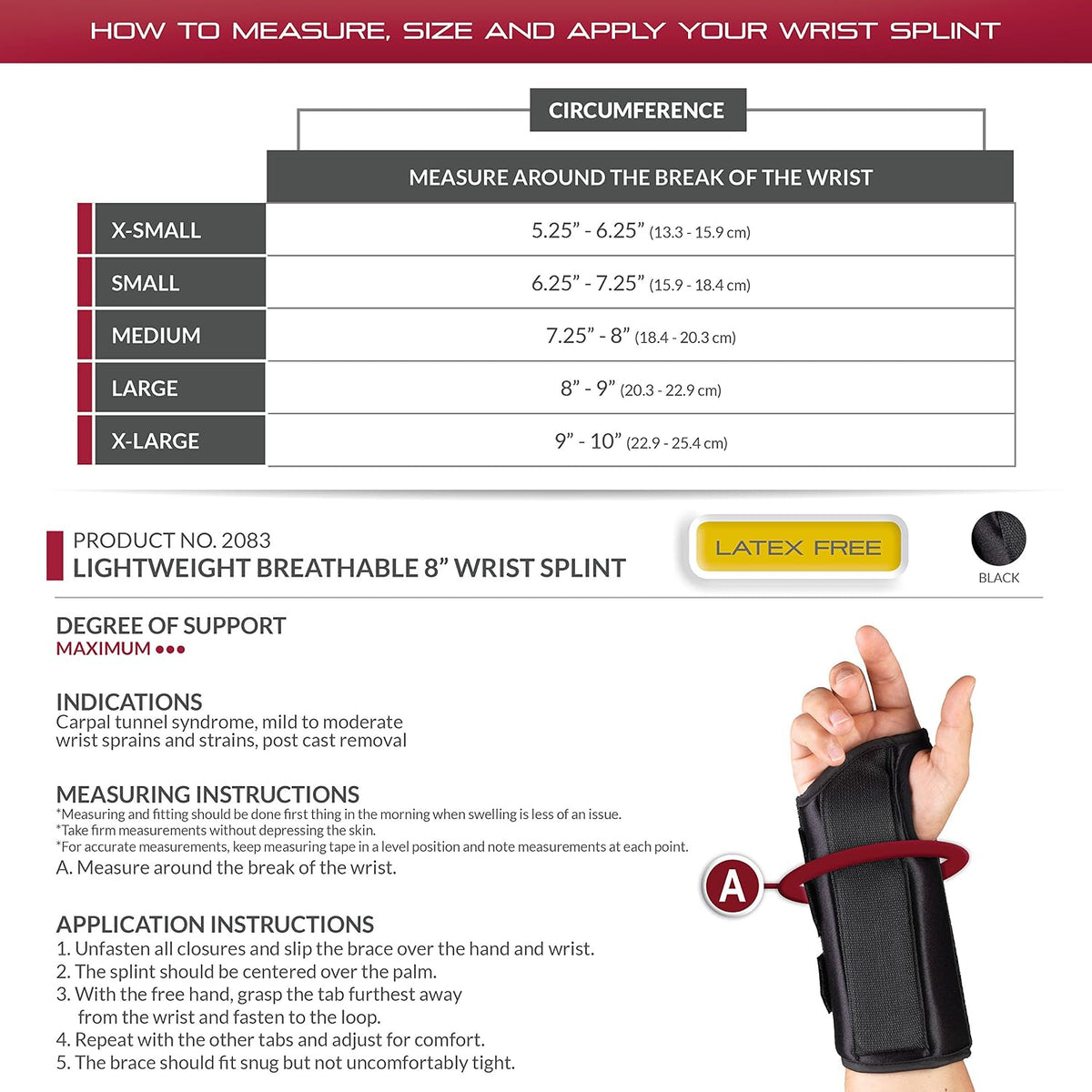 ( shf 13 ) OTC Wrist Splint, 6-Inch Petite or Youth Size, Wrist Sprains