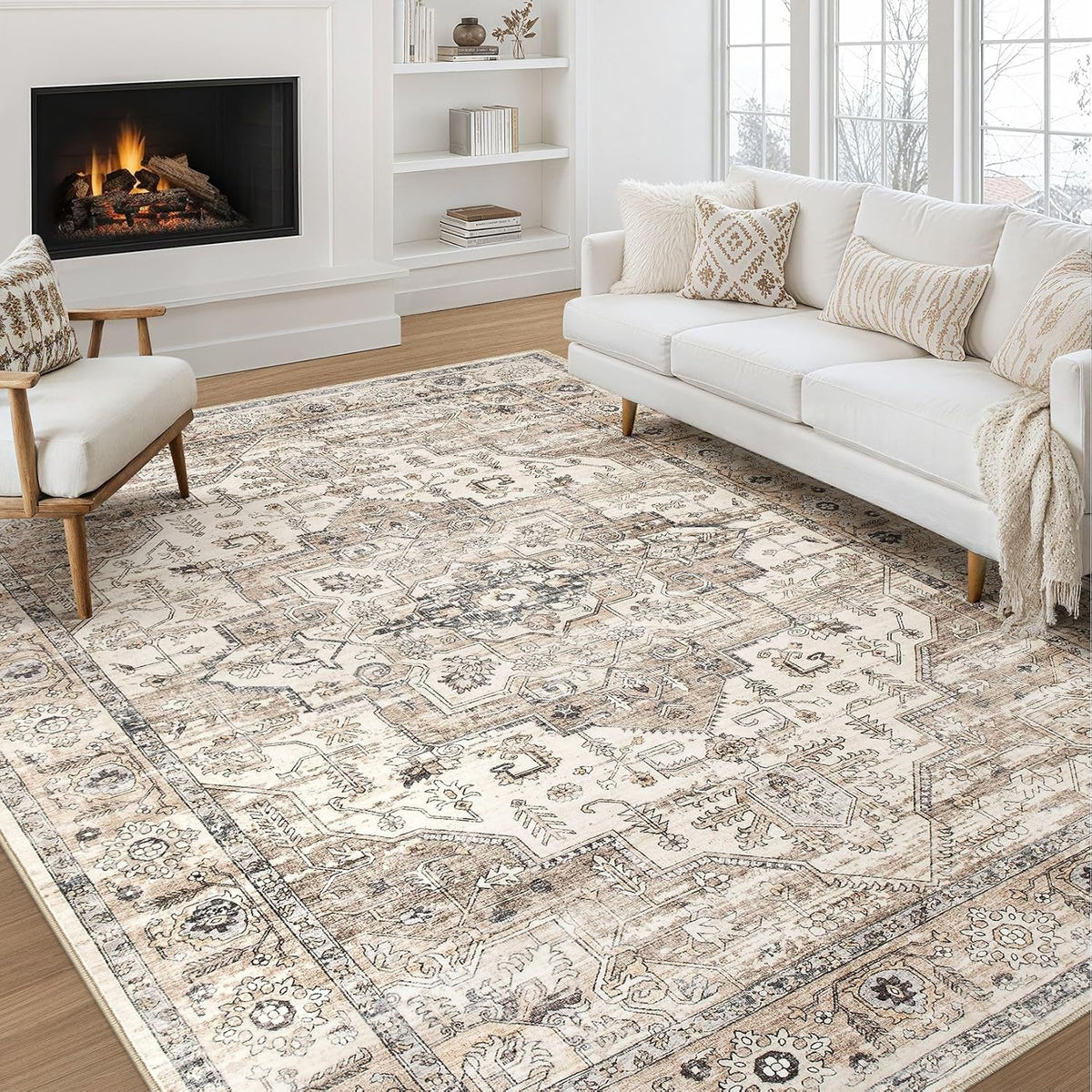 Ciicool 8X10 Area Rug Washable Large Soft Non-Slip for Living Room Bedroom