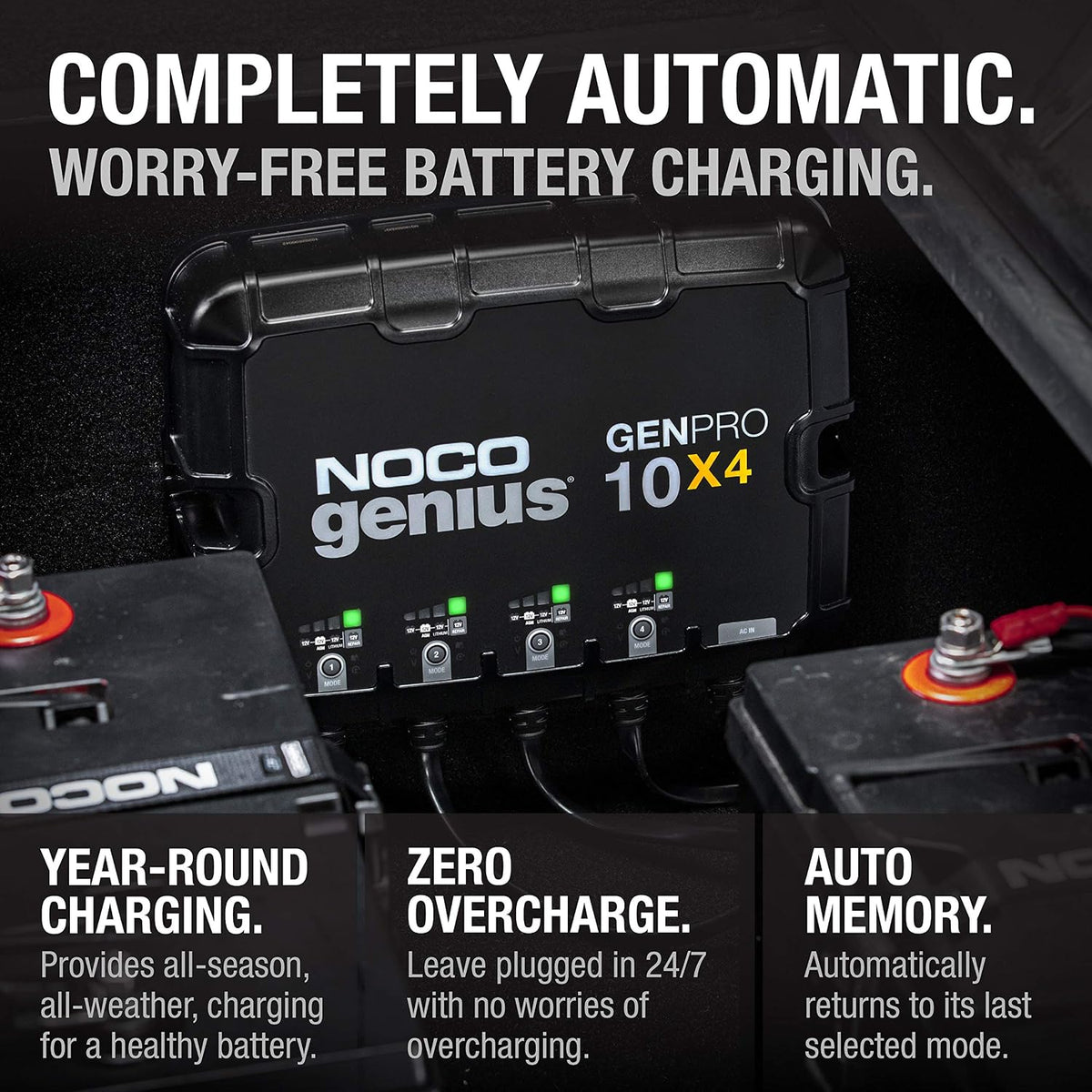 ( shf 33 )NOCO GENPRO10X4 12V 40A 4-Bank OnBoard Marine Battery Charger & Maintainer