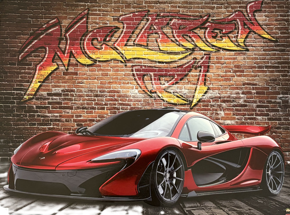 ( shf P ) Vintage - Poster Graffiti-style McLaren P1