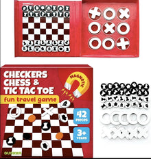 ( shf 01 ) Quokka Magnetic Travel Game Set Chess Checkers Tic Tac Toe