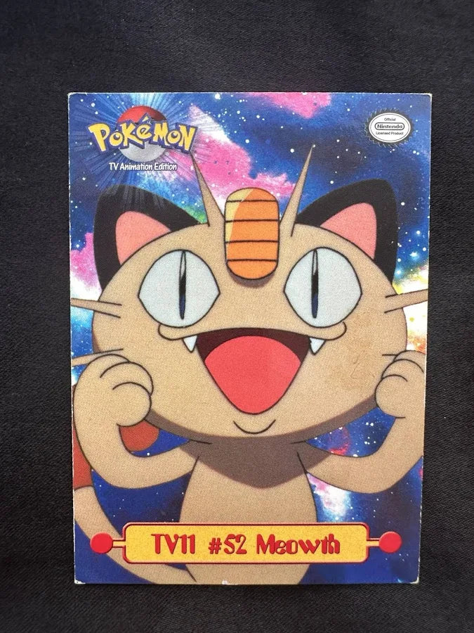 (shf V A-1 ) Vintage Meowth Tv11 52 1999 Topps Series 1 Pokemon Tv Animation Edition